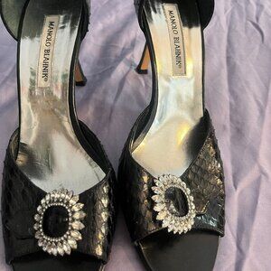 Manolo Blahnik Lizard/Buckle